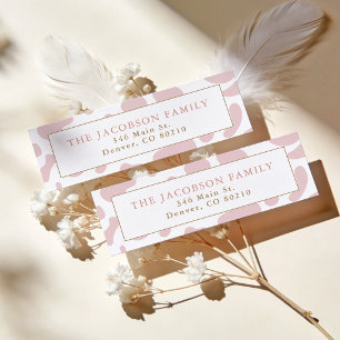 Blush Pink Cow Print Return Address Label