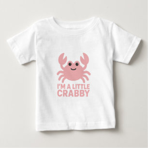 Blush-Pink Crab – Sweet “I’m a Little Crabby” Baby T-Shirt
