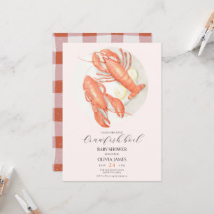 Blush pink crawfish boil baby shower  invitation
