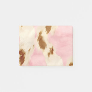 Blush Pink Cream White Gold Cowhide Post-it Notes