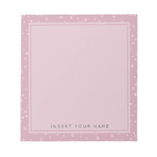 Blush Pink Crystal Confetti Notepad 5.5" x 6"