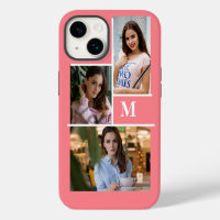 Blush Pink Custom 3 Photo Collage Monogrammed