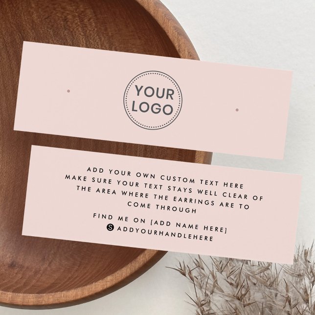 Blush pink custom logo stud earring display card (Blush pink custom logo stud earring display card)