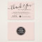 Blush pink custom logo thank you insert card