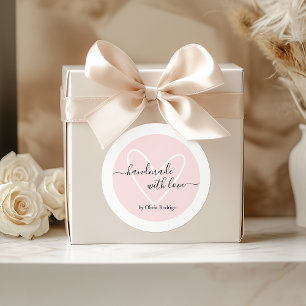 Blush Pink Custom Thank You Sticker Packaging 