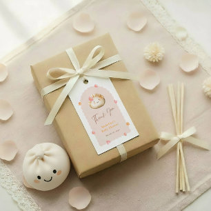 Blush Pink Cute Dumpling Baby Shower Thank You Gift Tags