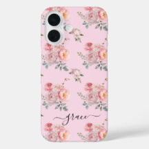 Blush Pink Cute Girly Boho Floral Personalised