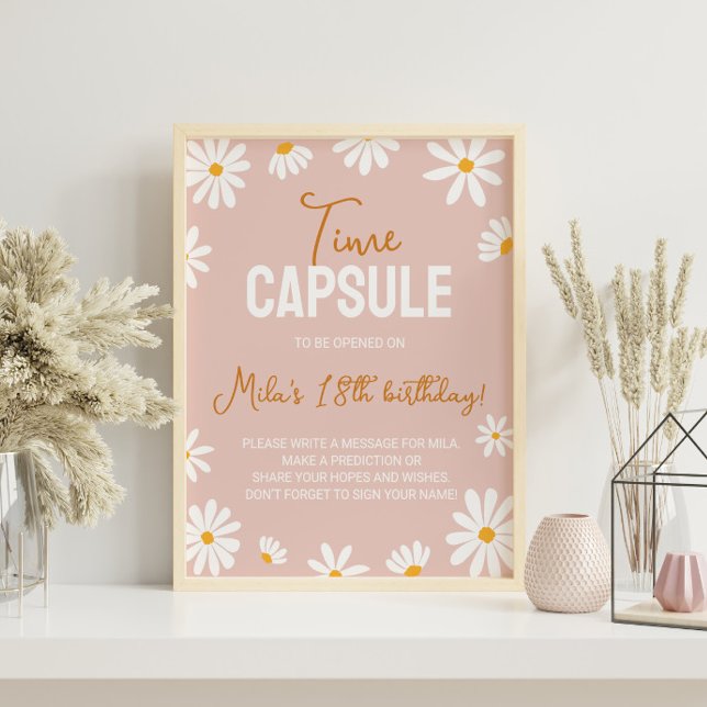 Blush Pink Daisy Birthday Time Capsule Poster (Creator Uploaded)
