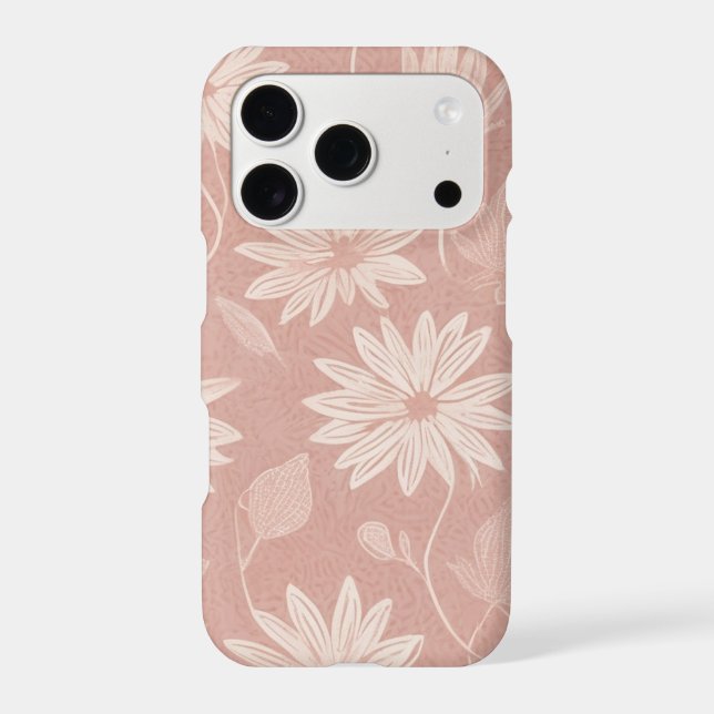 Blush Pink Daisy Floral Pattern Apple (Back)