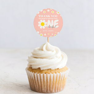 Blush Pink Daisy OneDerful Thank you Birthday Classic Round Sticker