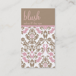 Blush Pink Damask Elegant Business Card