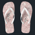 Blush Pink Diamond Studded Glam Wedding Brides Thongs<br><div class="desc">Personalise these blush pink diamond studded glam and trendy bridal flip flops. We also have them available in maid of honour and bridesmaid.</div>