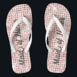 Blush Pink Diamond Studded Glam Wedding Bridesmaid Thongs<br><div class="desc">Personalise these blush pink diamond studded glam and trendy bridal party flip flops. They can be personalised for the bride,  bridesmaids and maid of honour,  as well as Mother of Bride and Mother of Groom</div>