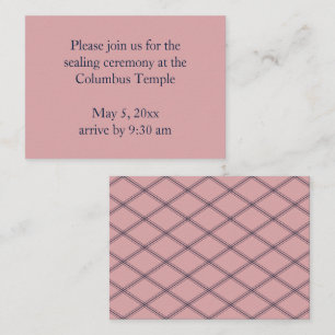 Blush Pink Diamonds Temple Sealing Invitation