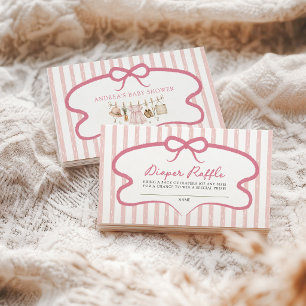 Blush Pink Diaper Raffle Locally Grown Baby Shower Enclosure Card