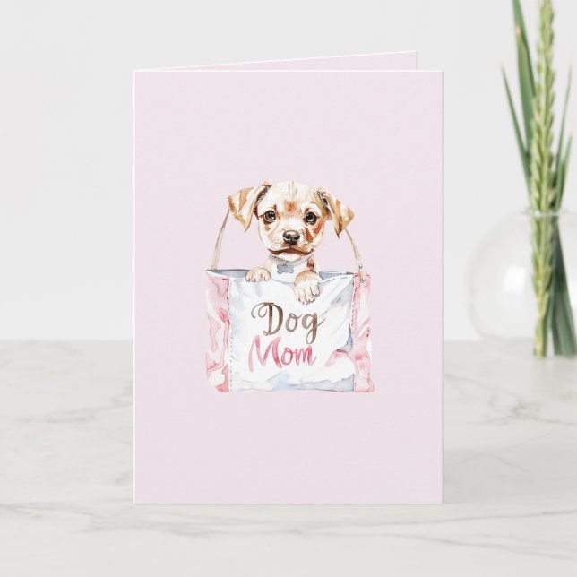 Blush Pink Dog Mum Bag Card (Front)