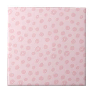 Blush Pink Dots Ceramic Tile
