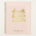 Blush Pink Dream Believe Achieve  Motivational Planner<br><div class="desc">Blush Pink Dream Believe Achieve  Motivational</div>