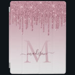 Blush Pink Drips Glitter Sparkle Monogram Script iPad Cover<br><div class="desc">Blush Pink Drips Glitter Sparkle Monogram Script iPad Smart Cover</div>