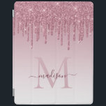 Blush Pink Drips Glitter Sparkle Monogram Script iPad Cover<br><div class="desc">Blush Pink Drips Glitter Sparkle Monogram Script iPad Smart Cover</div>