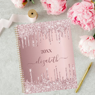 Blush pink drips name 2024 planner