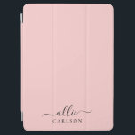 Blush Pink Dusty Pink Modern Minimalist Name iPad Air Cover<br><div class="desc">A modern and simple, custom iPad Air cover. First name in a beautiful modern script, paired with a block typography font, on an elegant and colourful background. Easy to customise the name and back ground colour! Perfect give for any occasion: wedding, bridal shower, sweet 16 birthday, anniversary, baby shower, engagement...</div>