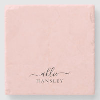 Blush Pink Dusty Pink Modern Minimalist Name