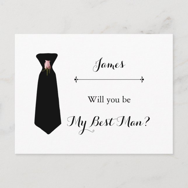 Blush Pink Dusty Sage Best Man Request Card (Front)