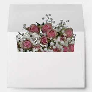 Blush Pink & Dusty Sage Floral Wedding Envelope