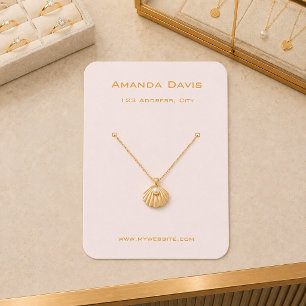 Blush pink earring jewellery photo QR display card