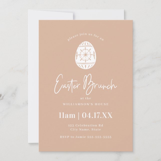 Blush Pink Egg Easter Brunch Invitation (Front)