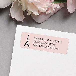 Blush Pink Eiffel Tower Return Address Label