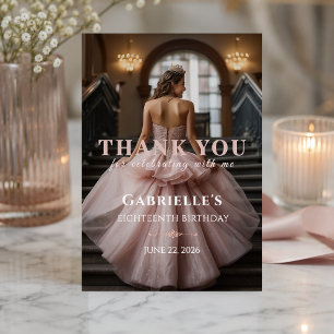 Blush Pink Eighteenth Birthday Thank You Save The Date