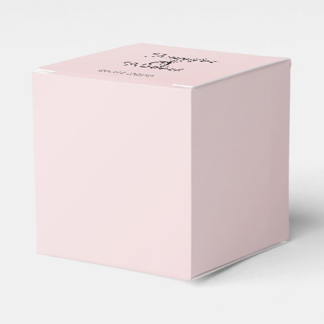 Blush Pink Elegance Wedding Favour Box (Front Side)