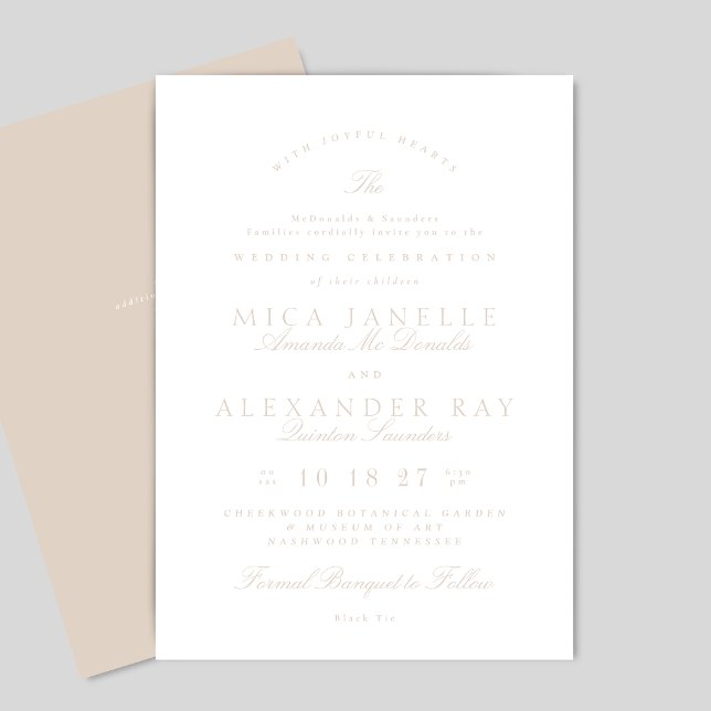 Blush Pink Elegant Calligraphy Formal Wedding Invitation (Creator Uploaded)