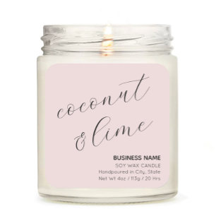 Blush Pink Elegant Candle Cosmetic Sticker Label