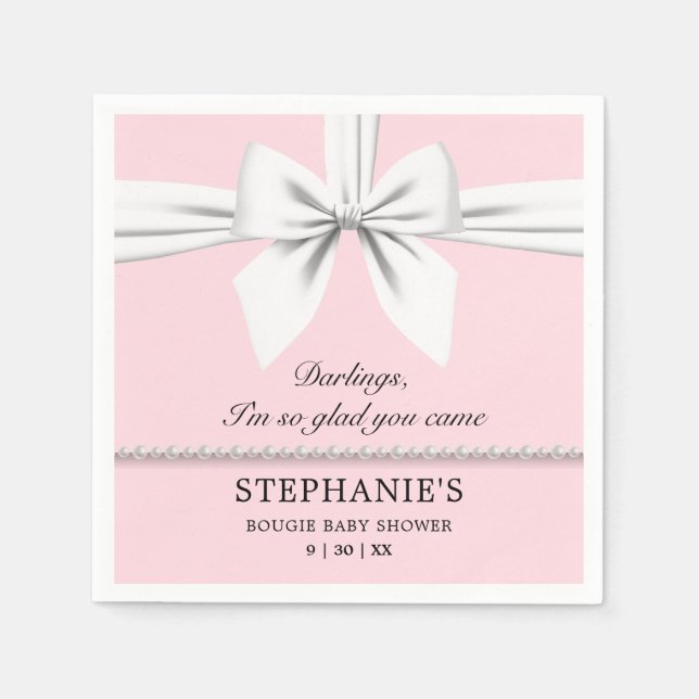 Blush Pink Elegant Fancy Tiffany Baby Shower Napkin (Front)