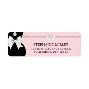 Blush Pink Elegant Fancy Tiffany Return Address Label