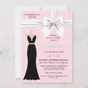 Blush Pink Elegant Fashion Birthday Invitation