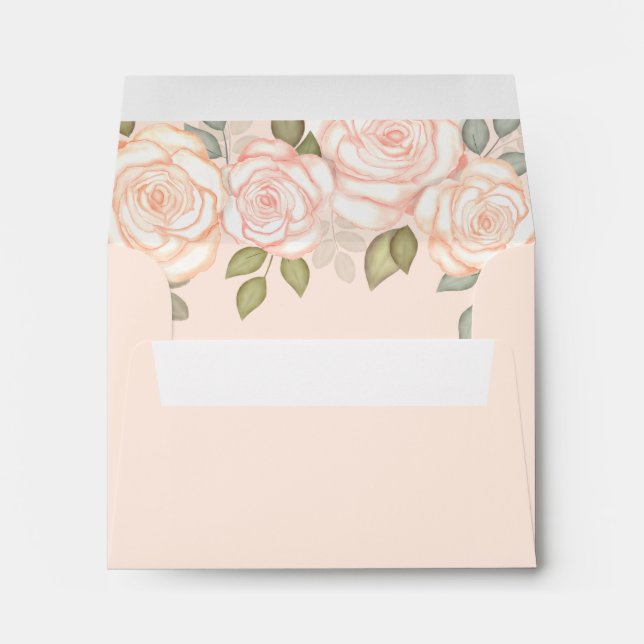 Blush Pink Elegant Floral Botanical RSVP  Envelope (Back (Bottom))