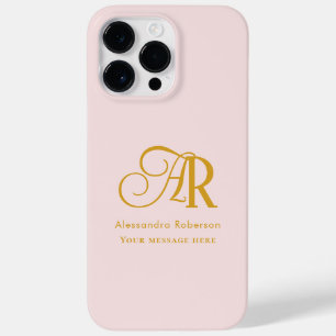 Blush Pink Elegant Gold Lettering Case-Mate iPhone 14 Pro Max Case