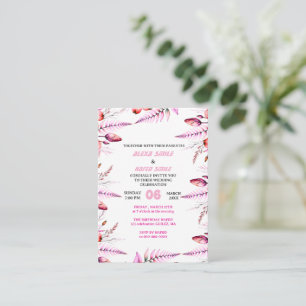 Blush Pink Elegant Gold Wedding Invitation , Whit