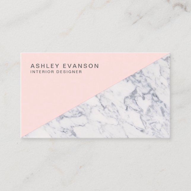 Blush Pink Elegant Marble Professional Pattern Business Card (Front)