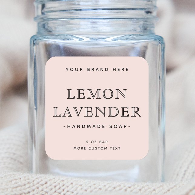 Blush pink elegant minimal square product labels (Creator Uploaded)