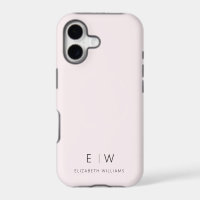 Blush Pink Elegant Minimalist Monogram Name