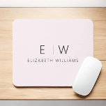 Blush Pink Elegant Minimalist Monogram Name Mouse Pad<br><div class="desc">Upgrade your workspace with our Classic Elegant Modern Minimalist Monogram Mouse Pad. This sophisticated mouse pad seamlessly marries timeless elegance with contemporary minimalism, adding a touch of refinement to your desk. Crafted with meticulous attention to detail, this mouse pad is more than just a functional accessory; it's a personalised statement....</div>