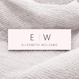Blush Pink Elegant Minimalist Monogram Name Tag
