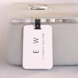 Blush Pink Elegant Modern Minimalist Monogram Name Luggage Tag<br><div class="desc">Elevate your travel experience with our Classic Elegant Modern Minimalist Monogram Luggage Tag. This meticulously designed accessory seamlessly combines timeless elegance with contemporary minimalism, ensuring your luggage stands out with sophistication. Crafted with precision and attention to detail, this luggage tag is more than just a practical item; it's a personalised...</div>