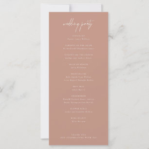 Blush Pink Elegant Modern Wedding Ceremony Program