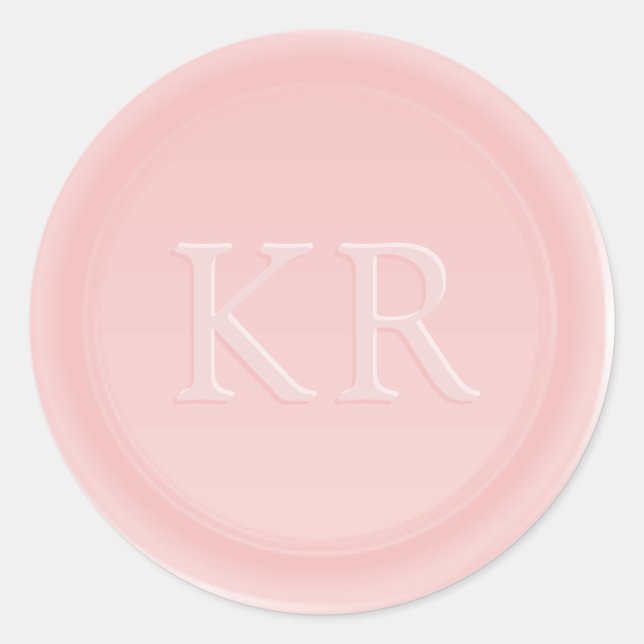 Blush Pink Elegant Monogram Wax Seal (Front)